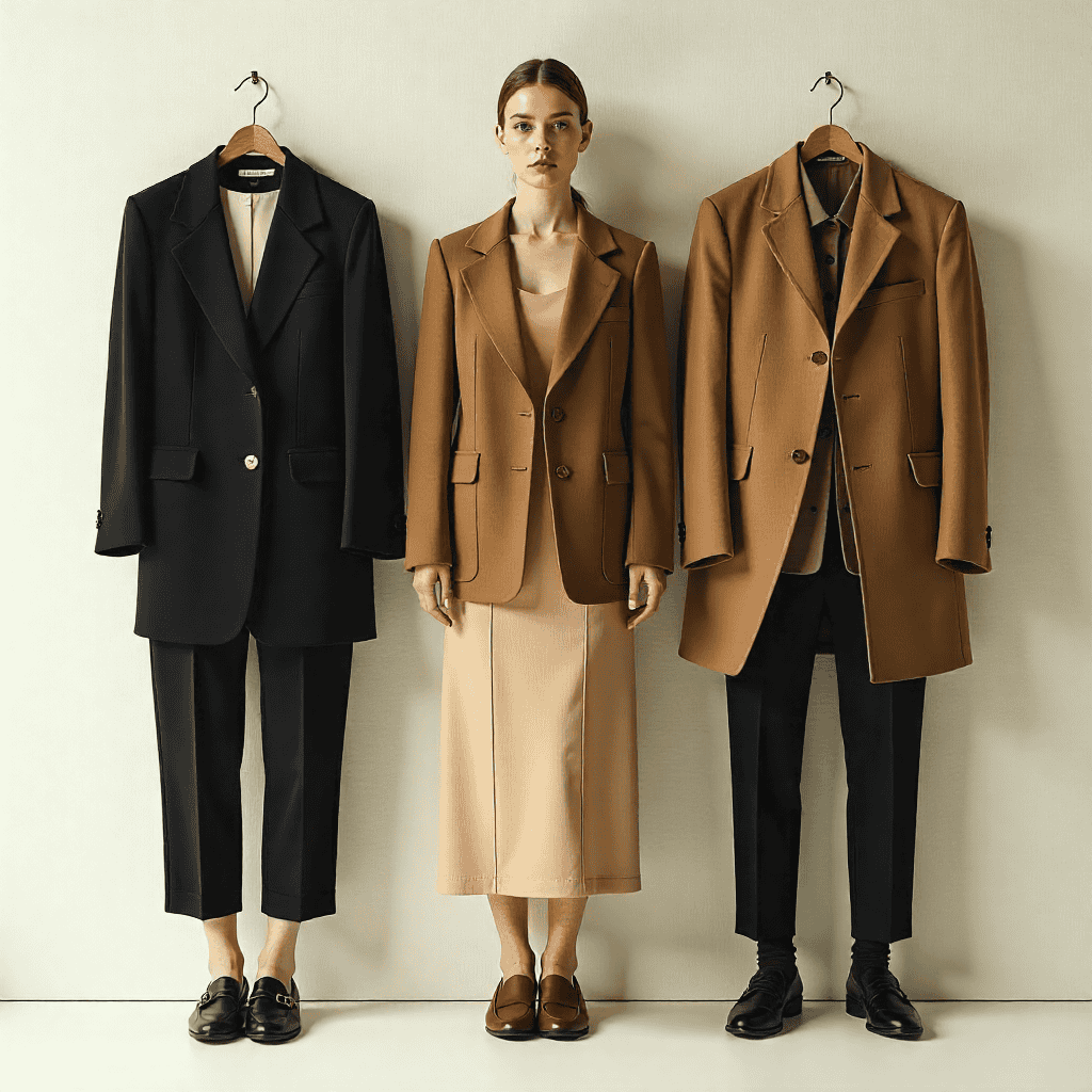 Stylist organizing client's wardrobe